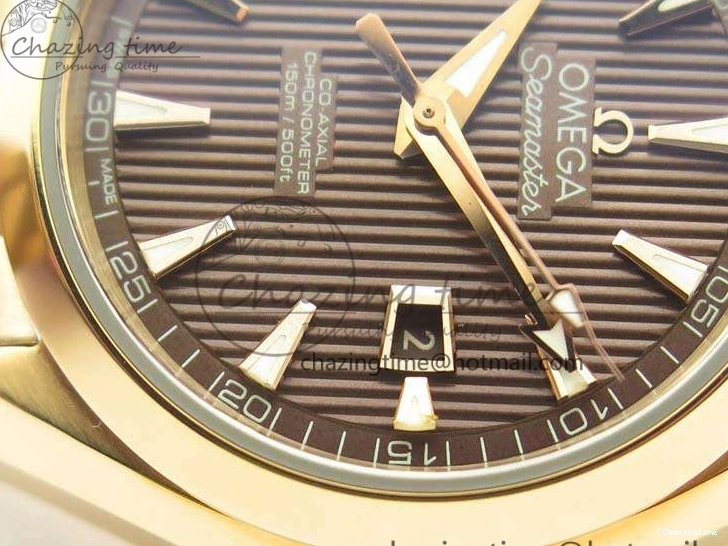 0209 Bright Aqua Terra Ladies 35mm RG V6F Best Edition Brown Dial On RG Bracelet A 8101